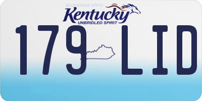 KY license plate 179LID
