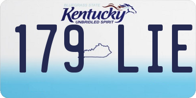 KY license plate 179LIE