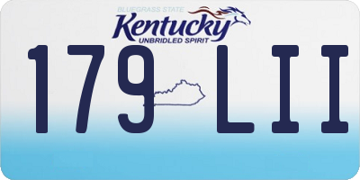 KY license plate 179LII