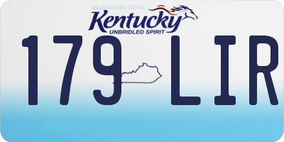 KY license plate 179LIR