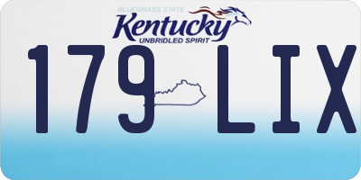 KY license plate 179LIX