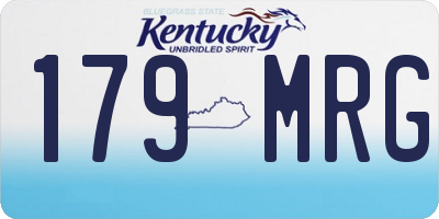 KY license plate 179MRG