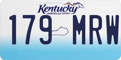 KY license plate 179MRW