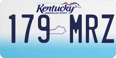 KY license plate 179MRZ