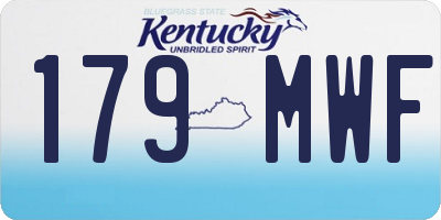 KY license plate 179MWF
