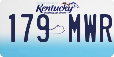 KY license plate 179MWR