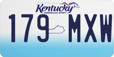 KY license plate 179MXW