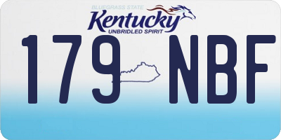KY license plate 179NBF