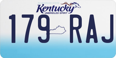 KY license plate 179RAJ