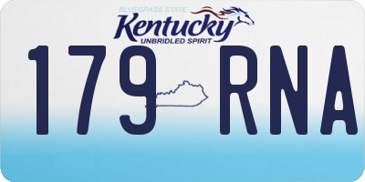 KY license plate 179RNA
