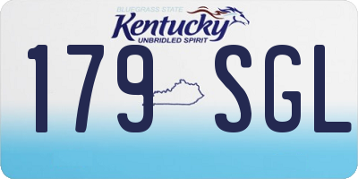 KY license plate 179SGL