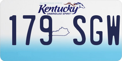 KY license plate 179SGW