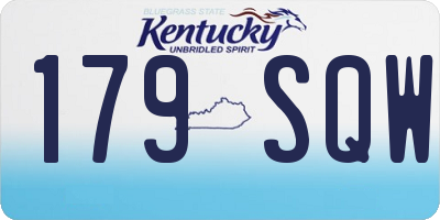 KY license plate 179SQW