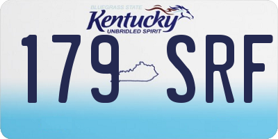 KY license plate 179SRF