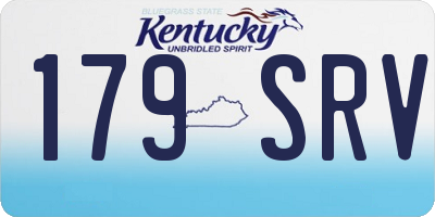 KY license plate 179SRV