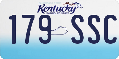 KY license plate 179SSC