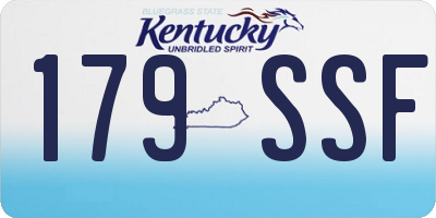 KY license plate 179SSF