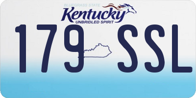 KY license plate 179SSL