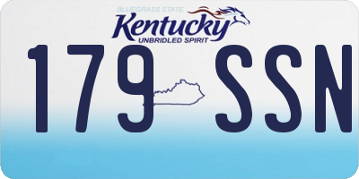 KY license plate 179SSN