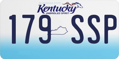 KY license plate 179SSP