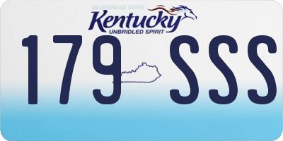 KY license plate 179SSS