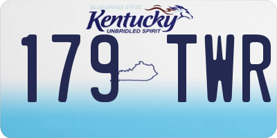 KY license plate 179TWR