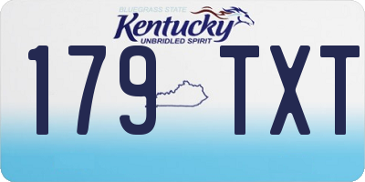 KY license plate 179TXT