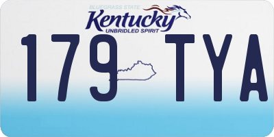 KY license plate 179TYA