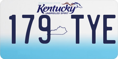KY license plate 179TYE