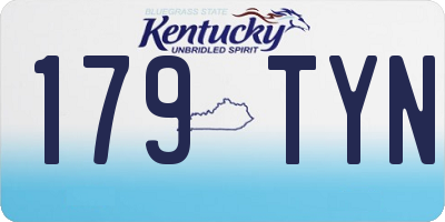 KY license plate 179TYN