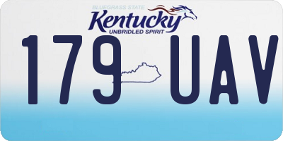 KY license plate 179UAV