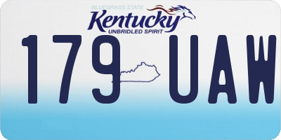 KY license plate 179UAW