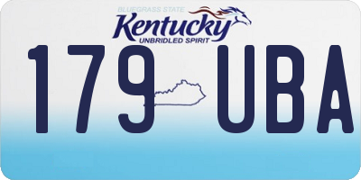 KY license plate 179UBA