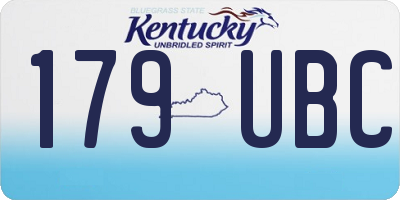 KY license plate 179UBC