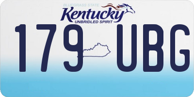 KY license plate 179UBG