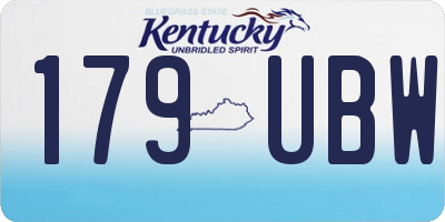 KY license plate 179UBW