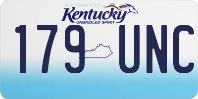 KY license plate 179UNC