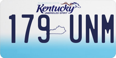 KY license plate 179UNM