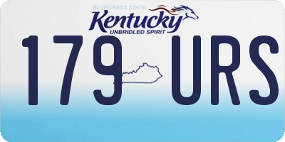 KY license plate 179URS