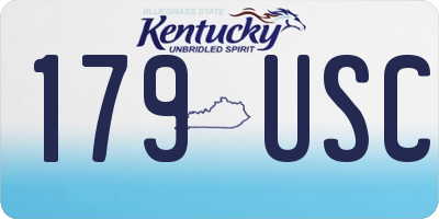 KY license plate 179USC
