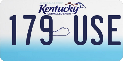 KY license plate 179USE