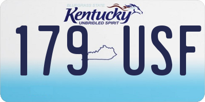 KY license plate 179USF
