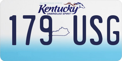 KY license plate 179USG