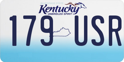 KY license plate 179USR