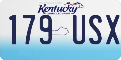 KY license plate 179USX