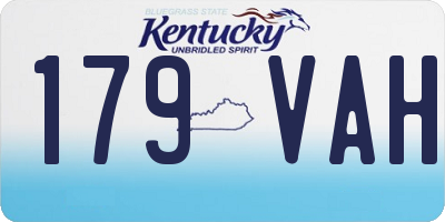 KY license plate 179VAH