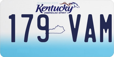 KY license plate 179VAM