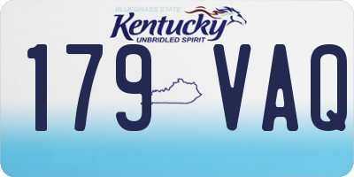 KY license plate 179VAQ