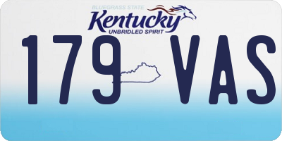 KY license plate 179VAS