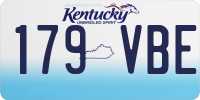 KY license plate 179VBE
